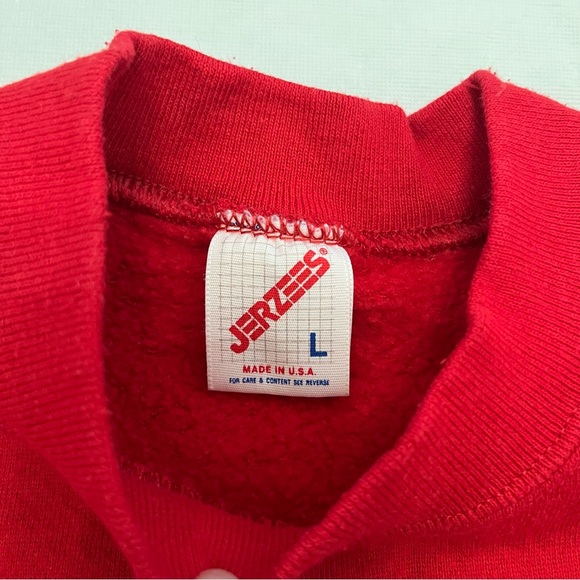 Vintage Jerzees Cross Stitch Santa Ugly Christmas Sweater Sweatshirt - Picture 4 of 9